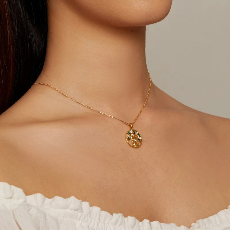 (image pour) Collier Arbre de Vie Style Pandora en Or - SCN094-B - Afficher 5