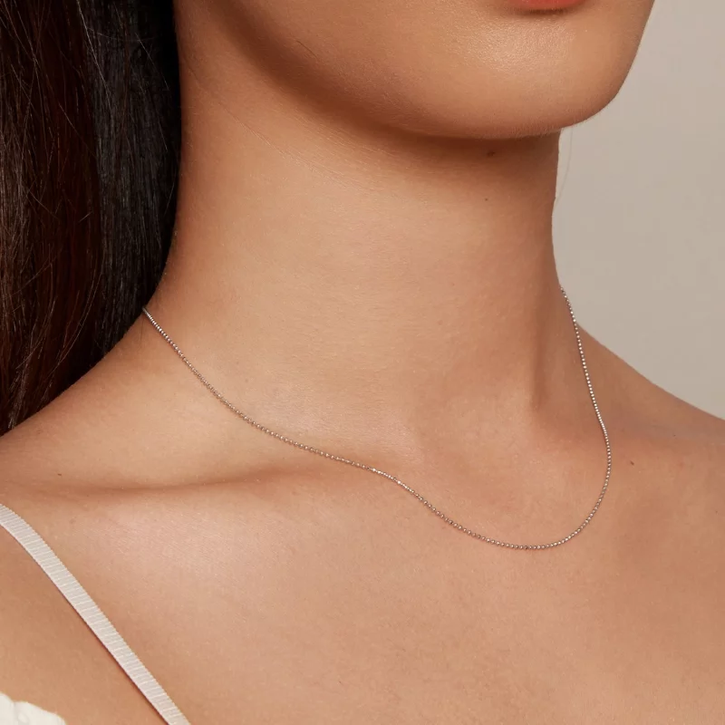 (image pour) Collier basique avec chaîne à perles flash de style Pandora - SCA027 - Afficher 7