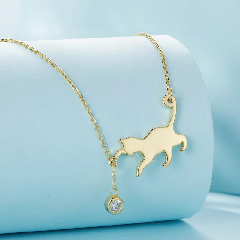 (image pour) Collier de style Pandora avec pendentif Chaton Coquin Doré - SCN232-B - Afficher 3