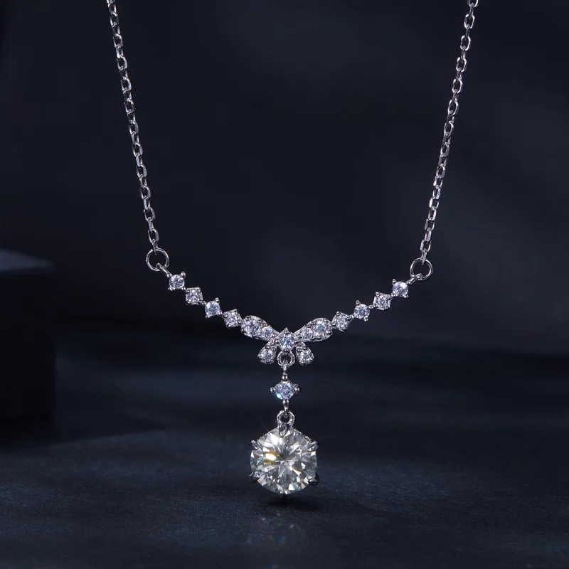 (image pour) Collier de style Pandora en moissanite (un certificat) - MSN020 - Afficher 3