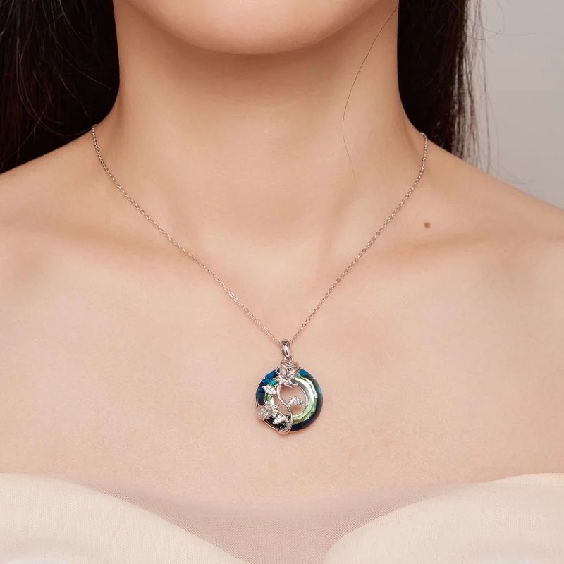 (image pour) Collier en forme d'ange style Pandora avec bague rose - BSN313 - Afficher 6