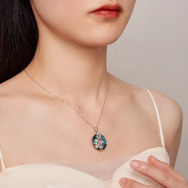 (image pour) Collier en forme d'ange style Pandora avec bague rose - BSN313 - Afficher 8