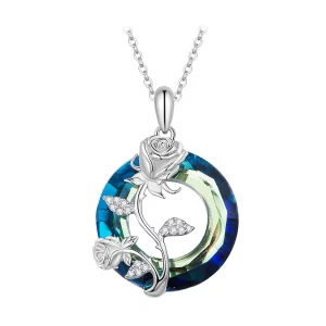 Collier en forme d'ange style Pandora avec bague rose - BSN313 (image pour) Collier en forme d'ange style Pandora avec bague rose - BSN313