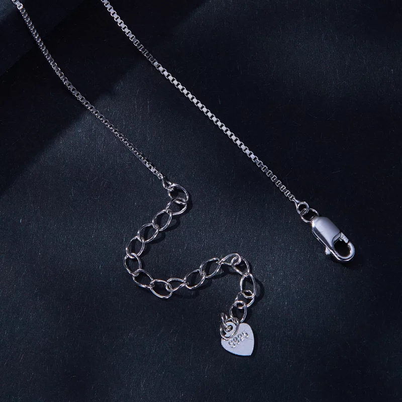 (image pour) Collier en forme de goutte d'eau style Pandora avec Moissanite (un certificat) - - Afficher 4