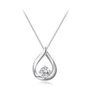 (image pour) Collier en forme de goutte d'eau style Pandora avec Moissanite (un certificat) - MSN015
