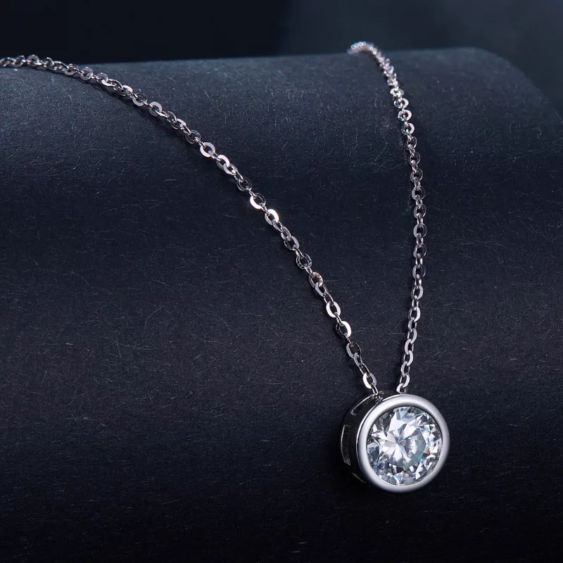 (image pour) Collier en moissanite de style Pandora avec 1 carat (Un certificat) - MSN021 - Afficher 2