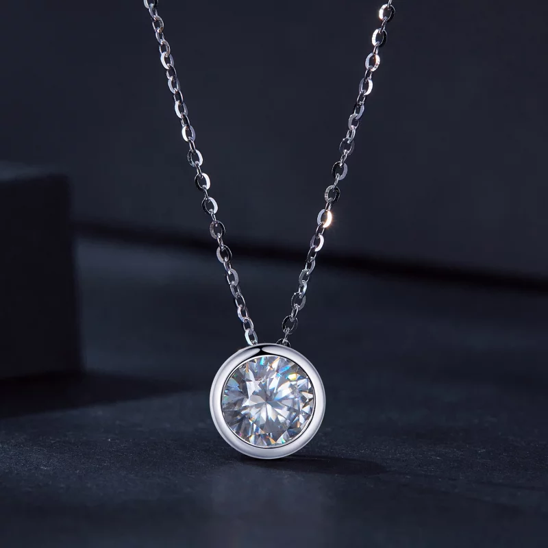 (image pour) Collier en moissanite de style Pandora avec 1 carat (Un certificat) - MSN021 - Afficher 3