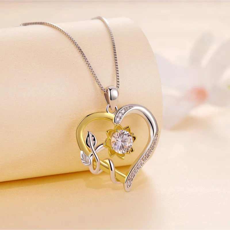 (image pour) Collier en moissanite de style Pandora Love (Un certificat) - MSN012 - Afficher 3