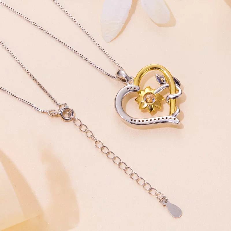 (image pour) Collier en moissanite de style Pandora Love (Un certificat) - MSN012 - Afficher 5