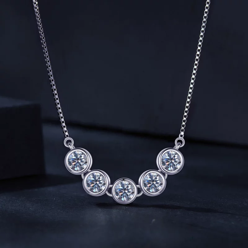 (image pour) Collier en Moissanite style Pandora de 0,3 carat (un certificat) - MSN022 - Afficher 3