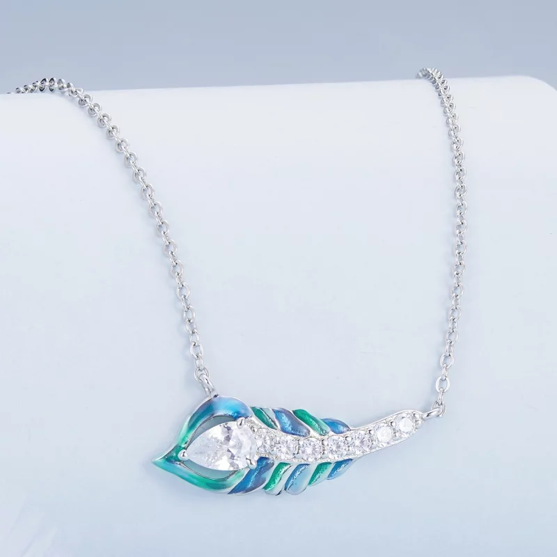 (image pour) Collier en plume de style Pandora - BSN346 - Afficher 2