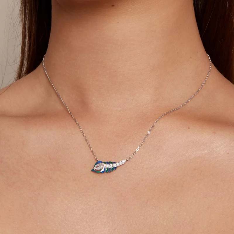 (image pour) Collier en plume de style Pandora - BSN346 - Afficher 5