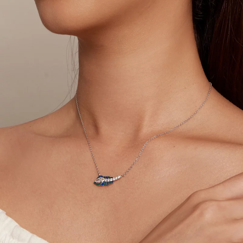 (image pour) Collier en plume de style Pandora - BSN346 - Afficher 6