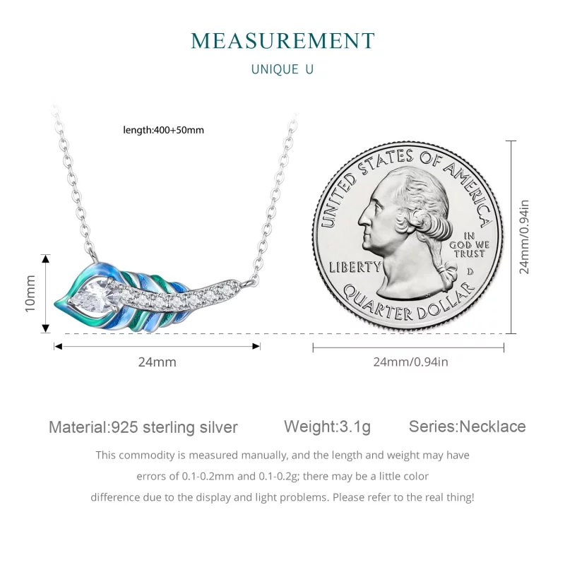 (image pour) Collier en plume de style Pandora - BSN346 - Afficher 7