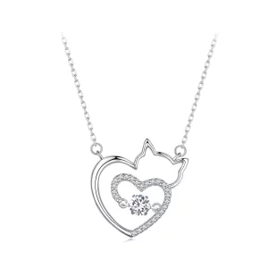 (image pour) Collier intelligent de style Pandora avec motif de chat - SCN503