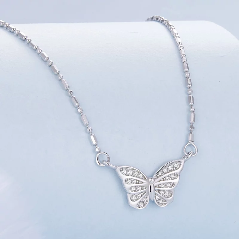 (image pour) Collier intelligent de style Pandora avec papillon - BSN352 - Afficher 2
