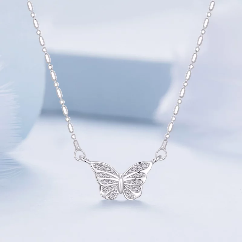 (image pour) Collier intelligent de style Pandora avec papillon - BSN352 - Afficher 3