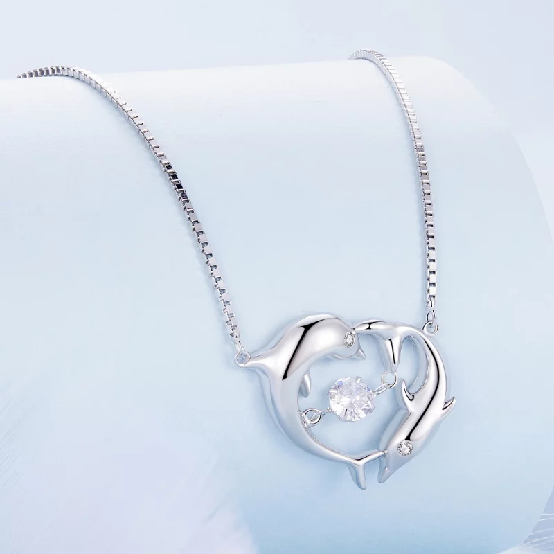(image pour) Collier intelligent style Pandora avec dauphin - BSN340 - Afficher 2