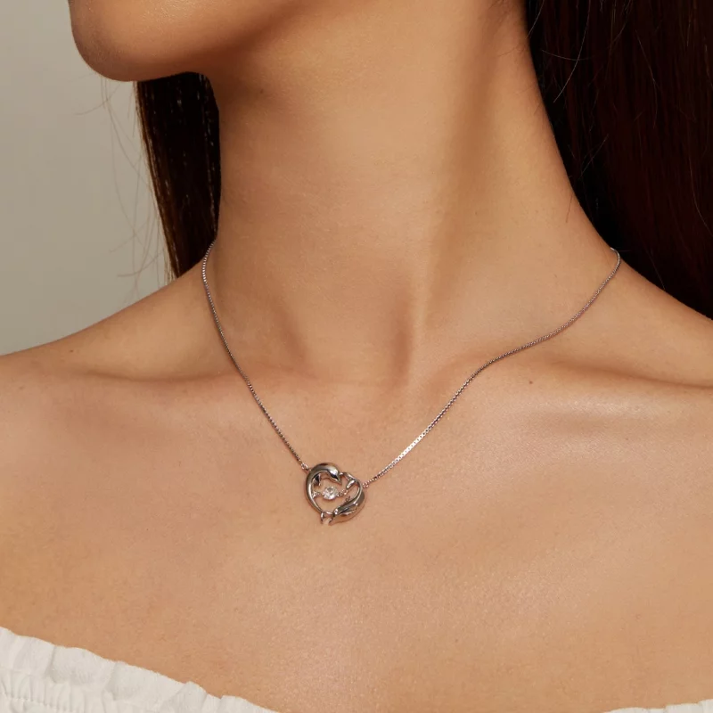 (image pour) Collier intelligent style Pandora avec dauphin - BSN340 - Afficher 5