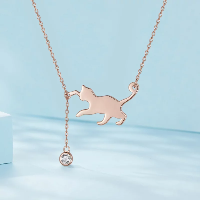 (image pour) Collier Pandora Style en or rose avec médaillon Chaton Coquin - SCN232-C - Afficher 2
