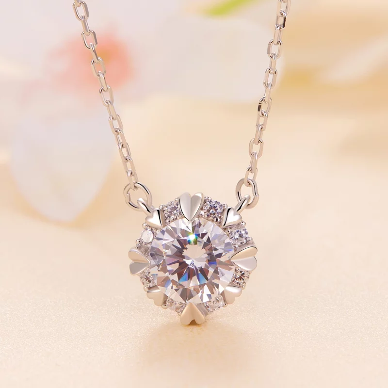 (image pour) Collier Pandora Style Exquis en Moissanite (Un Certificat) - MSN011 - Afficher 2