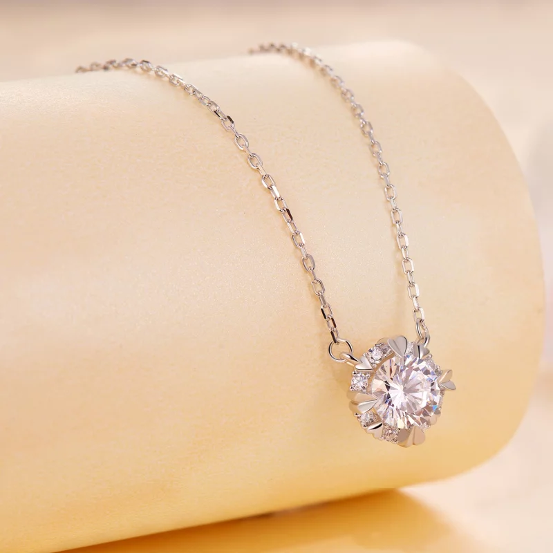 (image pour) Collier Pandora Style Exquis en Moissanite (Un Certificat) - MSN011 - Afficher 3