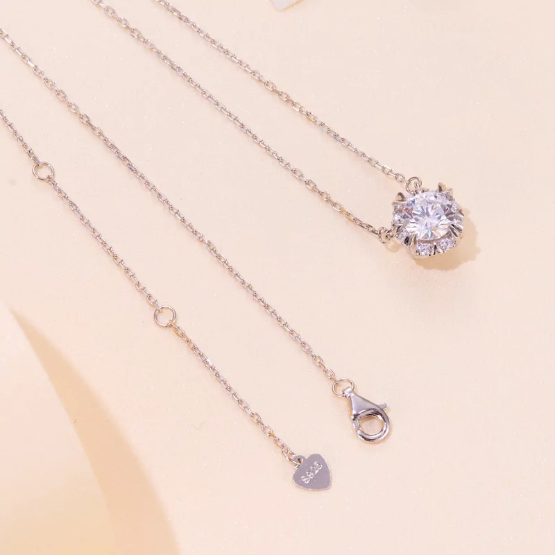 (image pour) Collier Pandora Style Exquis en Moissanite (Un Certificat) - MSN011 - Afficher 4
