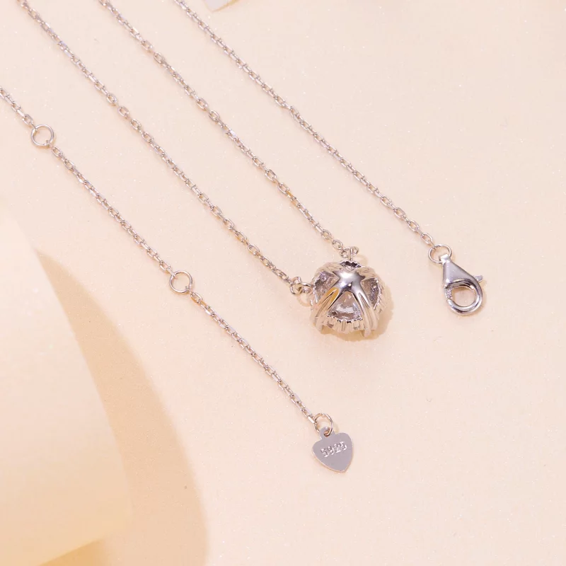 (image pour) Collier Pandora Style Exquis en Moissanite (Un Certificat) - MSN011 - Afficher 5