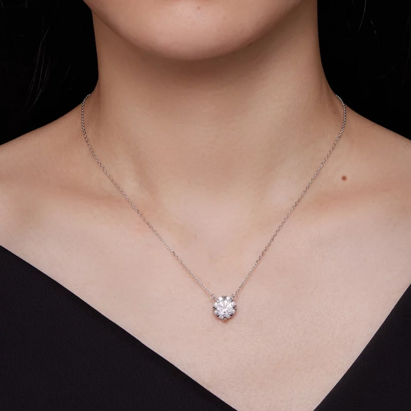(image pour) Collier Pandora Style Exquis en Moissanite (Un Certificat) - MSN011 - Afficher 6