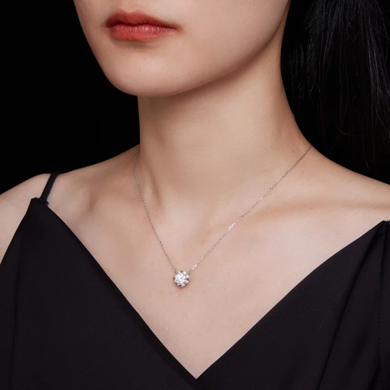 (image pour) Collier Pandora Style Exquis en Moissanite (Un Certificat) - MSN011 - Afficher 7