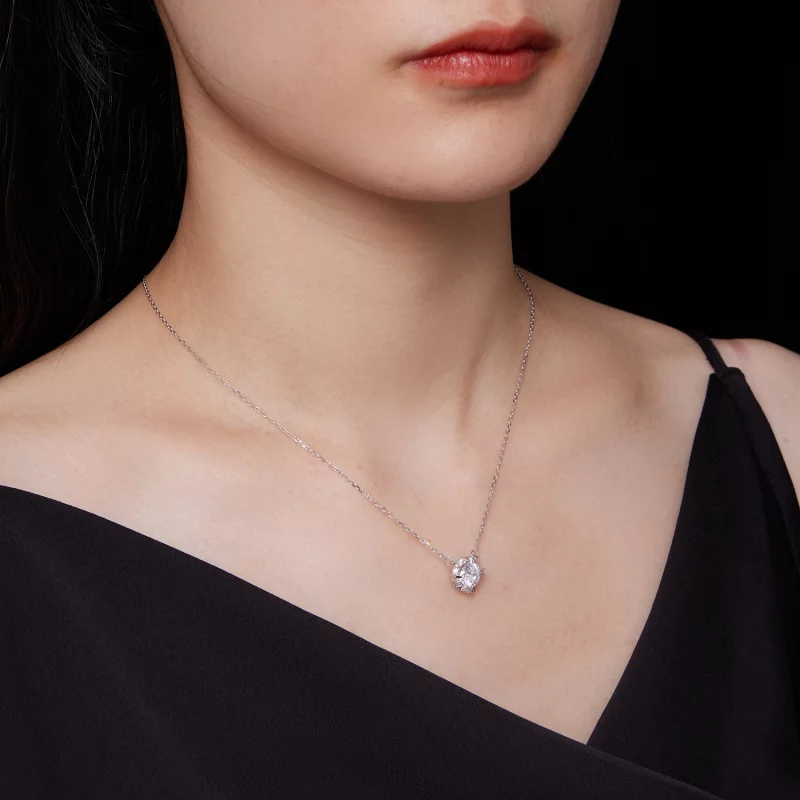 (image pour) Collier Pandora Style Exquis en Moissanite (Un Certificat) - MSN011 - Afficher 8