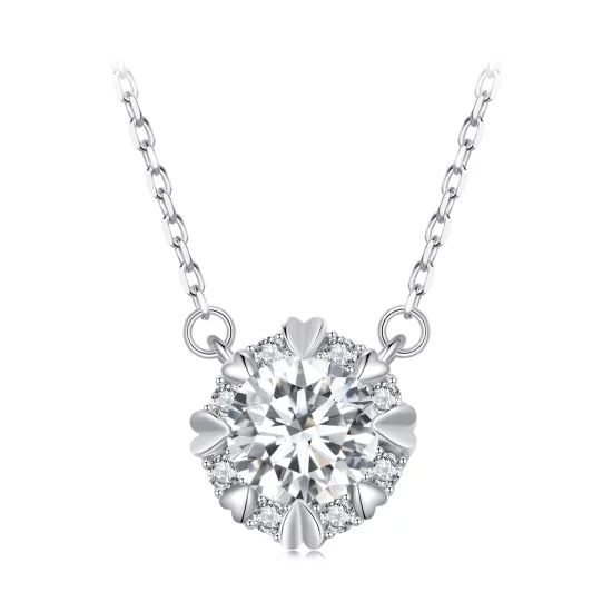 (image pour) Collier Pandora Style Exquis en Moissanite (Un Certificat) - MSN011