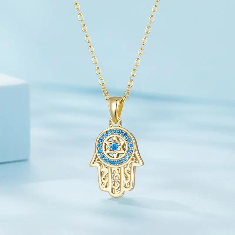 (image pour) Collier Pandora Style Fatima's Guardian en doré - SCN264-B - Afficher 2