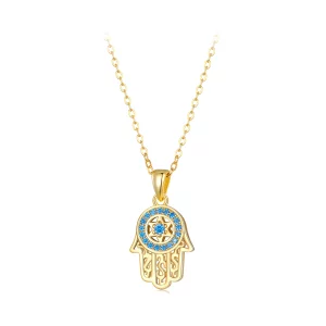 (image pour) Collier Pandora Style Fatima's Guardian en doré - SCN264-B