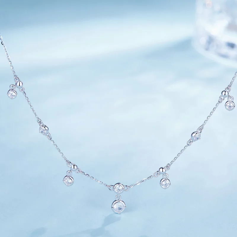 (image pour) Collier ras du cou à pompon étincelant de style Pandora - BSN360 - Afficher 2