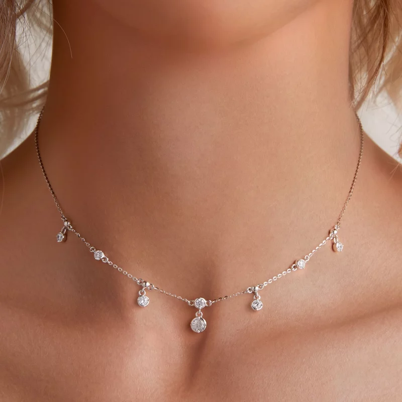 (image pour) Collier ras du cou à pompon étincelant de style Pandora - BSN360 - Afficher 5