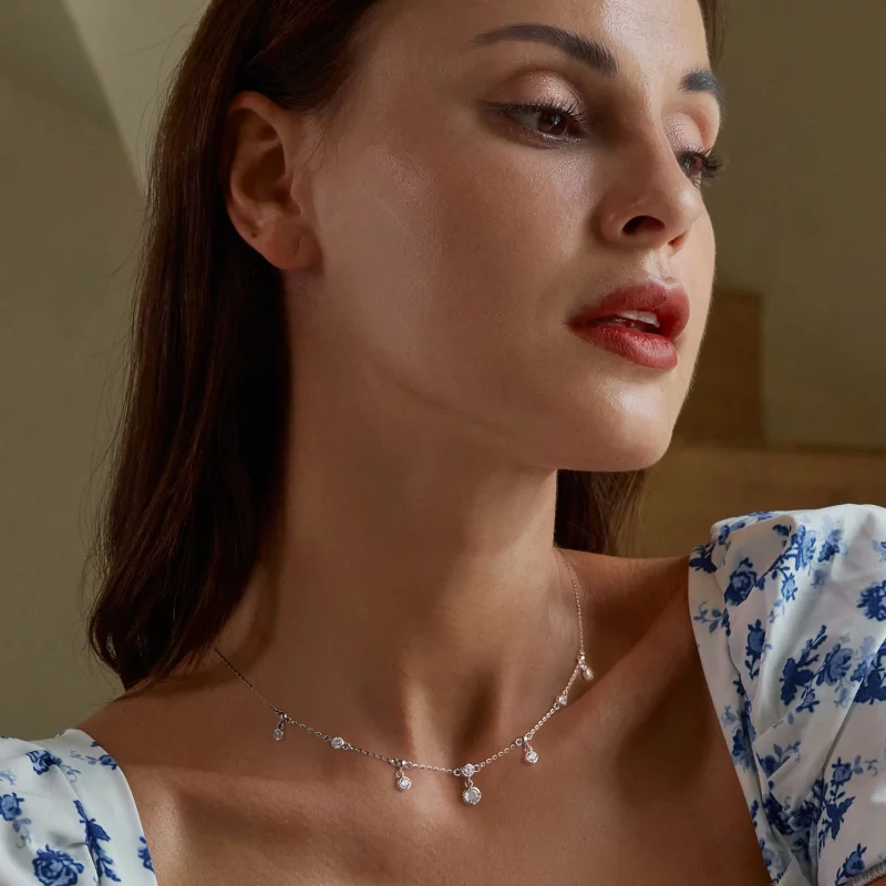 (image pour) Collier ras du cou à pompon étincelant de style Pandora - BSN360 - Afficher 6