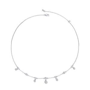(image pour) Collier ras du cou à pompon étincelant de style Pandora - BSN360