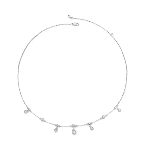 (image pour) Collier ras du cou à pompon étincelant de style Pandora - BSN360