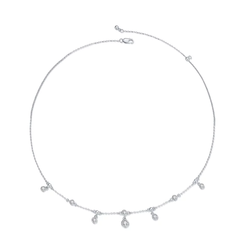 (image pour) Collier ras du cou à pompon étincelant de style Pandora - BSN360
