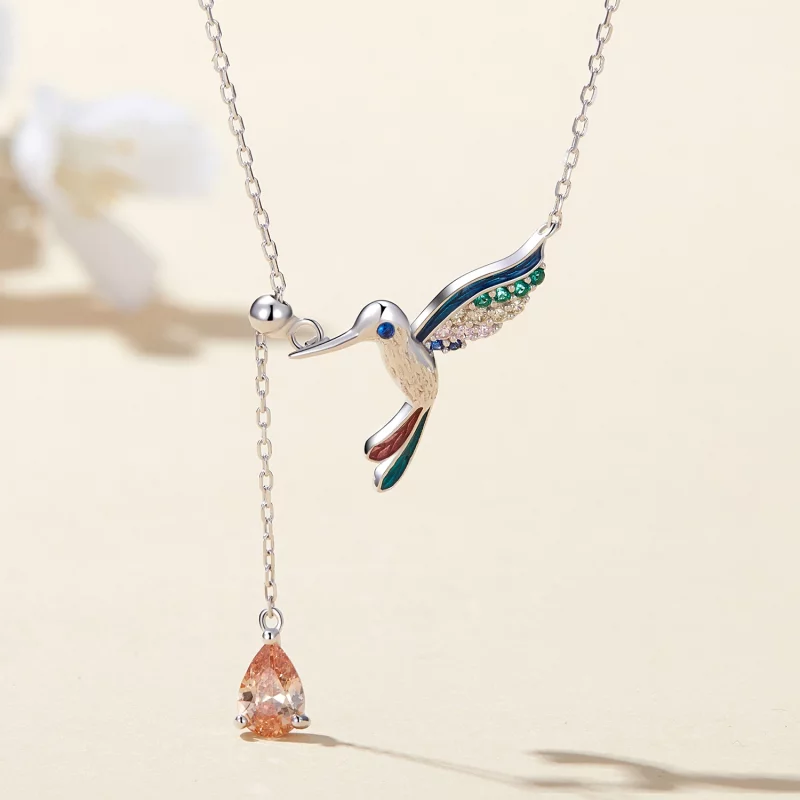 (image pour) Collier style Pandora avec un colibri - BSN305 - Afficher 2