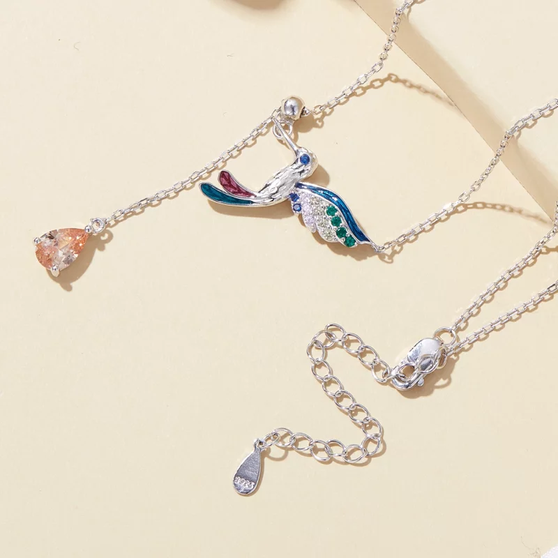 (image pour) Collier style Pandora avec un colibri - BSN305 - Afficher 4