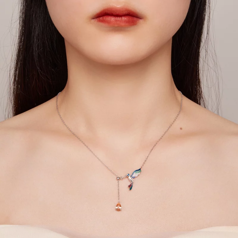(image pour) Collier style Pandora avec un colibri - BSN305 - Afficher 6