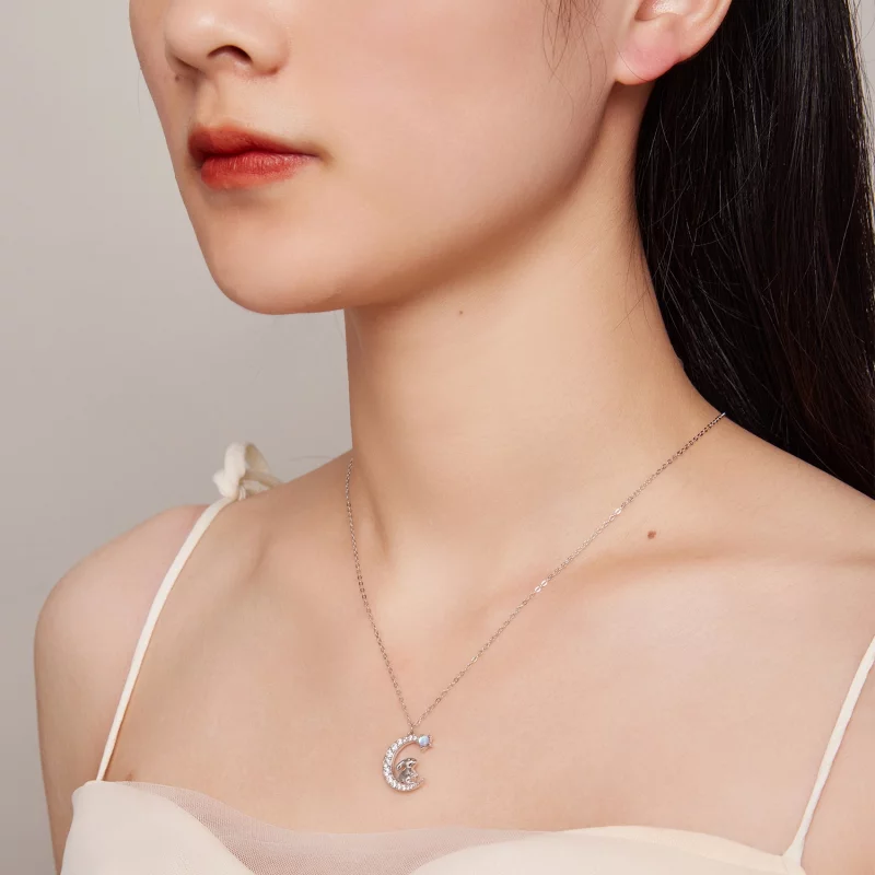(image pour) Collier style Pandora avec un lapin lunaire - BSN302 - Afficher 7