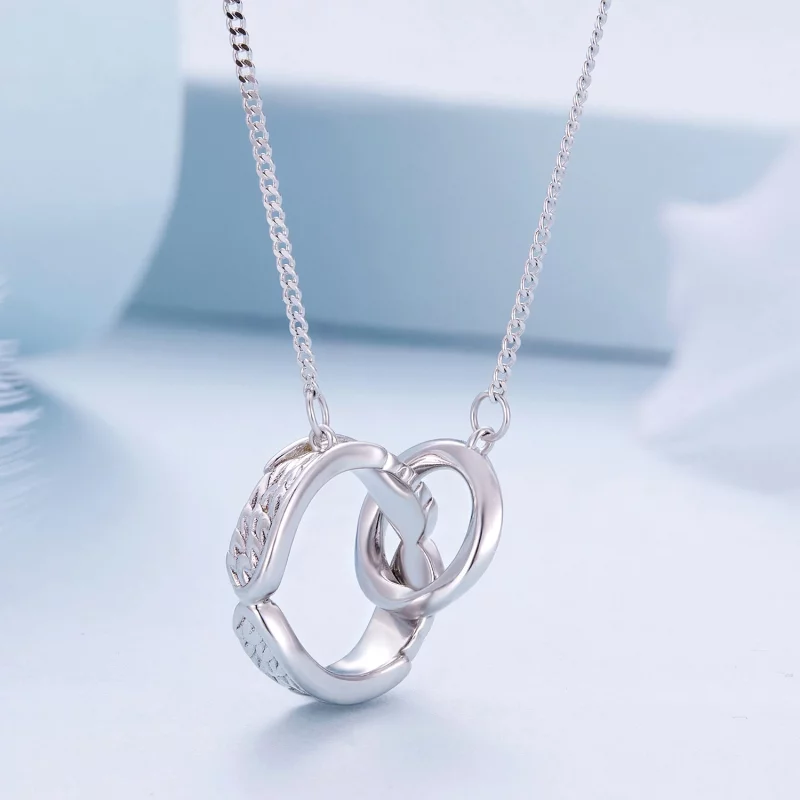 (image pour) Collier style Pandora à double anneau mobius - BSN362 - Afficher 2