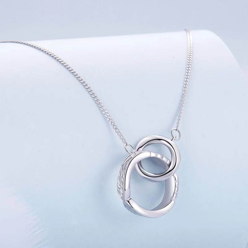 (image pour) Collier style Pandora à double anneau mobius - BSN362 - Afficher 3