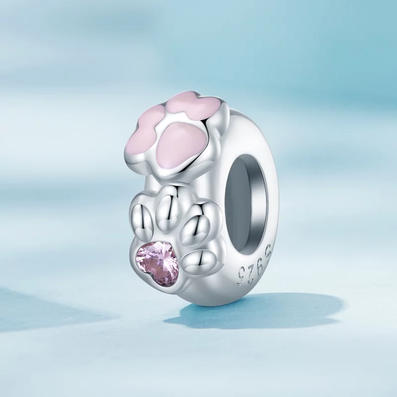 (image pour) Pandora Style Cat Claw Silicone Spacer - SCC2515 - Afficher 2