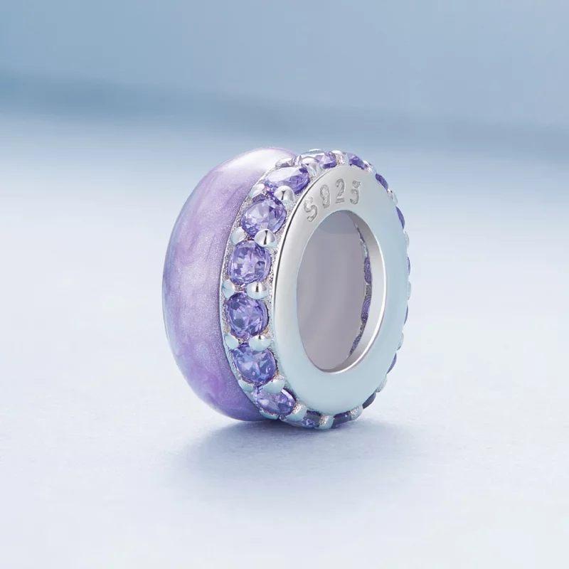 (image pour) Pandora Style Double Couche Violette en Silicone Espacement - BSC883-VT - Afficher 2