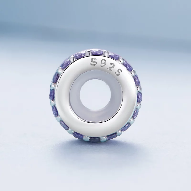 (image pour) Pandora Style Double Couche Violette en Silicone Espacement - BSC883-VT - Afficher 3