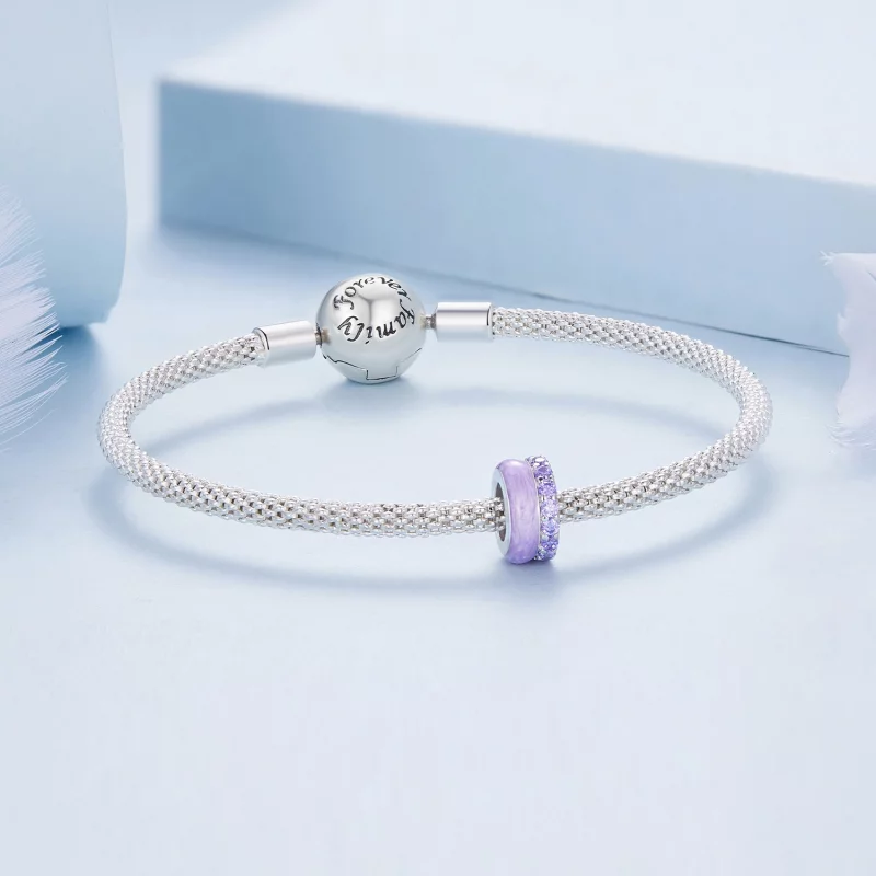 (image pour) Pandora Style Double Couche Violette en Silicone Espacement - BSC883-VT - Afficher 5